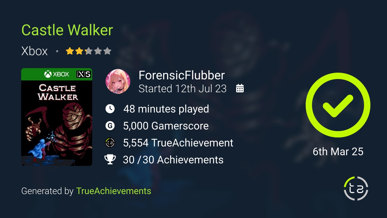 Castle Walker achievement summary